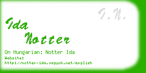 ida notter business card